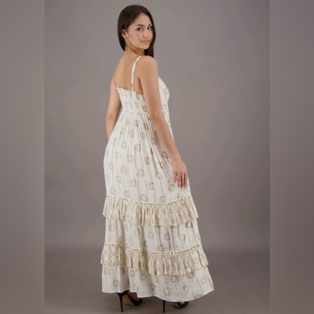 Boutique White Bohemian Maxi Dress - Picture 2 of 12